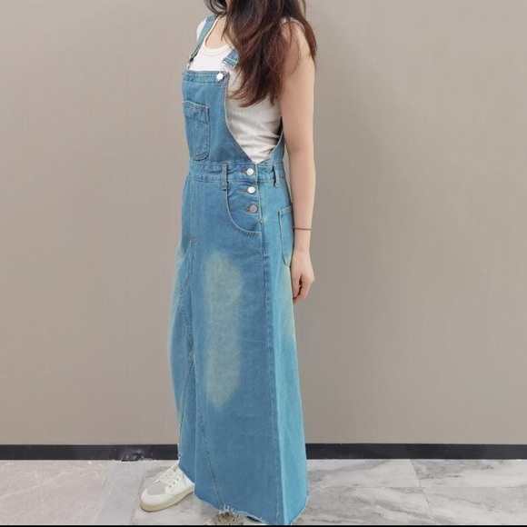 NWOT Denim Overall Dress Size Large - Picture 2 of 9